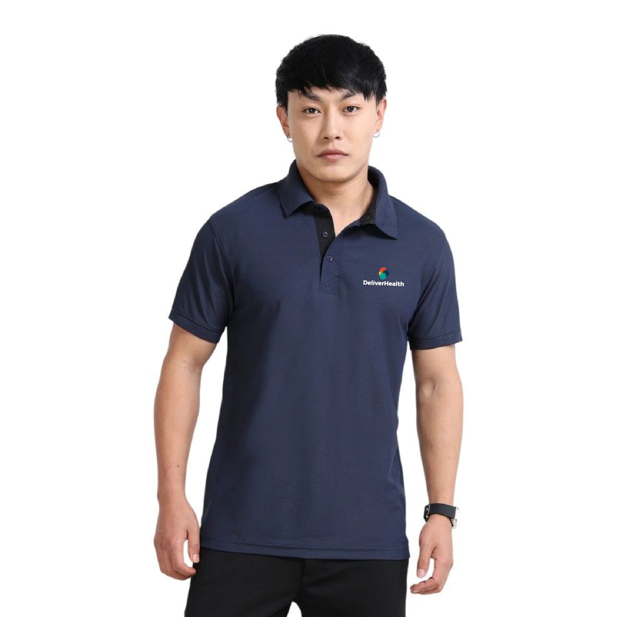 Greys&Blues AeroPiq Polo Tshirt- Navy Blue